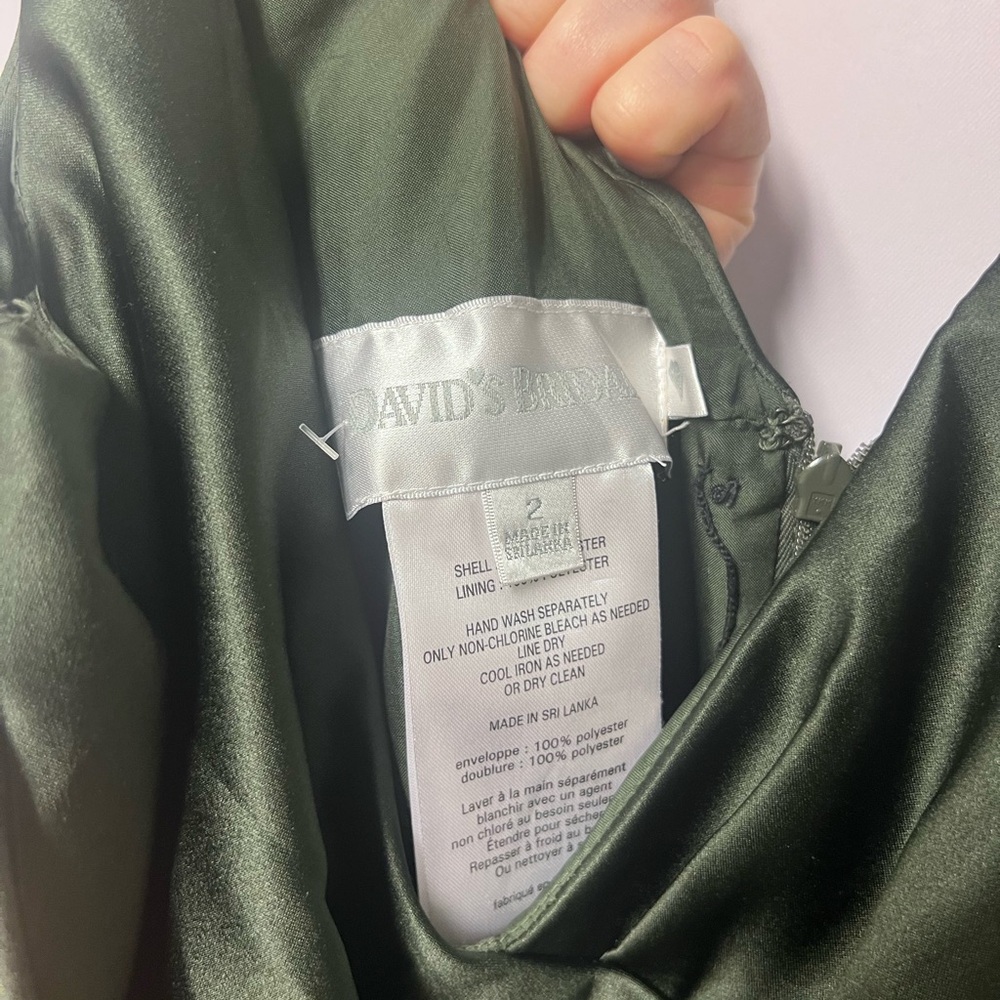 Dark Green Formal Dress Gown David's bridal size 2 - Picture 5 of 6